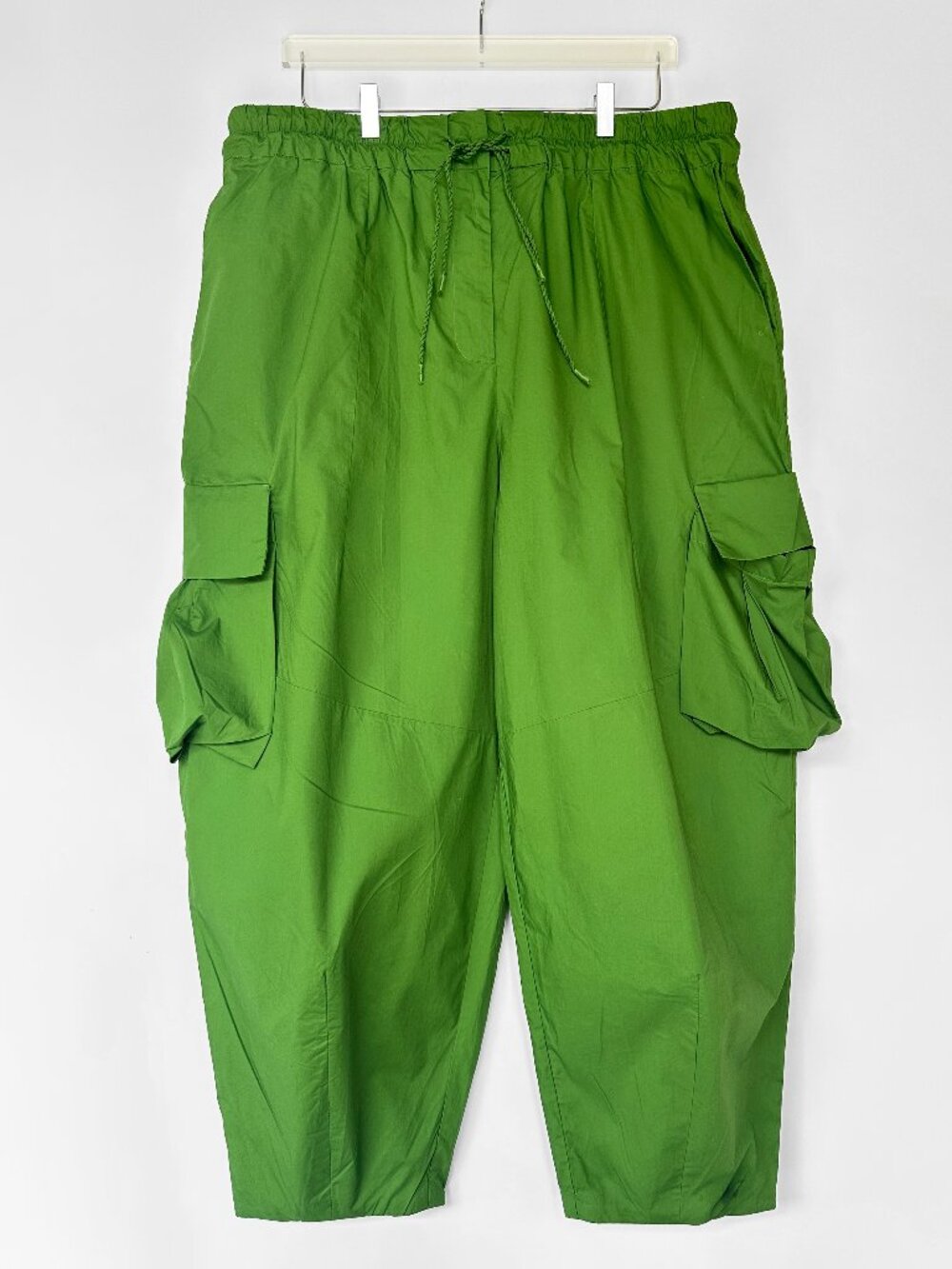 FARM Rio Green High-Rise Cropped Cargo Utility Parachute Pants Sz XL